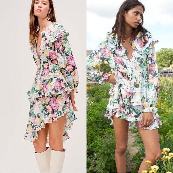FOR LOVE AND LEMONS Floral Asymmetrical Dress - Picture 3 of 9